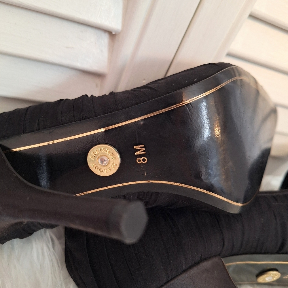 Adrienne Maloof Black Stiletto Heels 8M - Picture 5 of 5